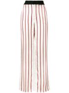 Lanvin - Striped Wide-leg Trousers - Women - Polyester/viscose/wool - 36, Nude/neutrals, Polyester/viscose/wool