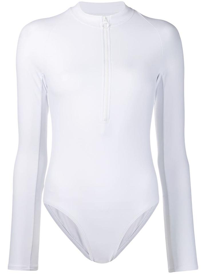 Perfect Moment Zip-front Swimsuit - White