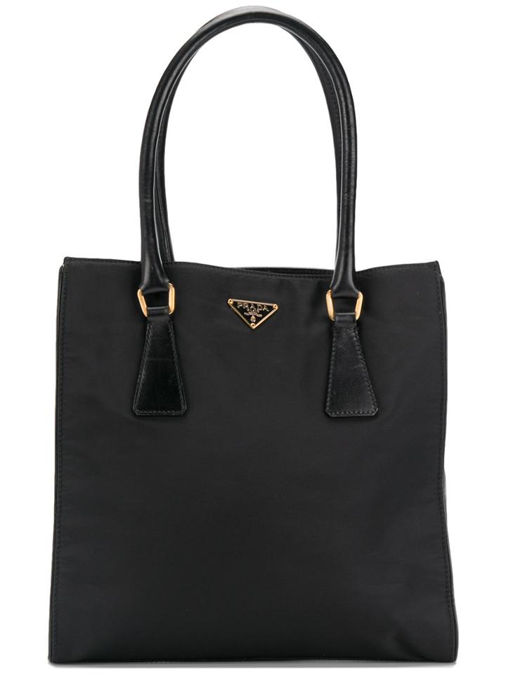 Prada Vintage Square Tote Bag - Black