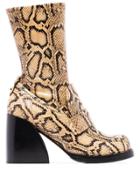 Chloé Adelie 90mm Snake-effect Boots - Wheat Yellow