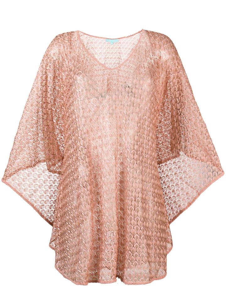 Melissa Odabash Madison Knit Blouse - Pink & Purple