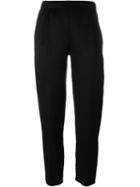 Mm6 Maison Margiela High Waist Slim Trousers, Women's, Size: 46, Black, Linen/flax/viscose