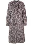 Oscar De La Renta Camouflage Printed Fur Coat - Nude & Neutrals
