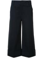 Derek Lam 10 Crosby Stitched Wide Cuff Culottes, Women's, Size: 0, Blue, Cotton/elastodiene