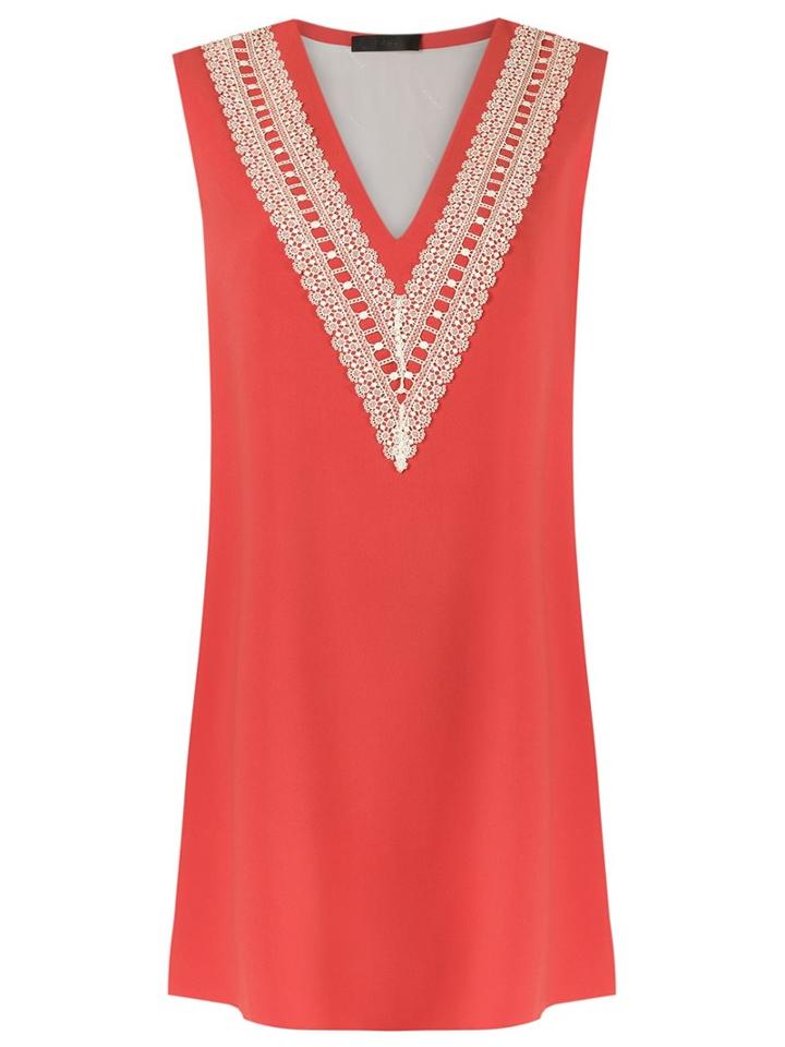 Talie Nk Lace Detail Dress, Women's, Size: 42, Yellow/orange, Acetate/viscose