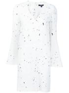 Derek Lam Splatter Print T-shirt Dress, Women's, Size: 40, White, Acetate/viscose