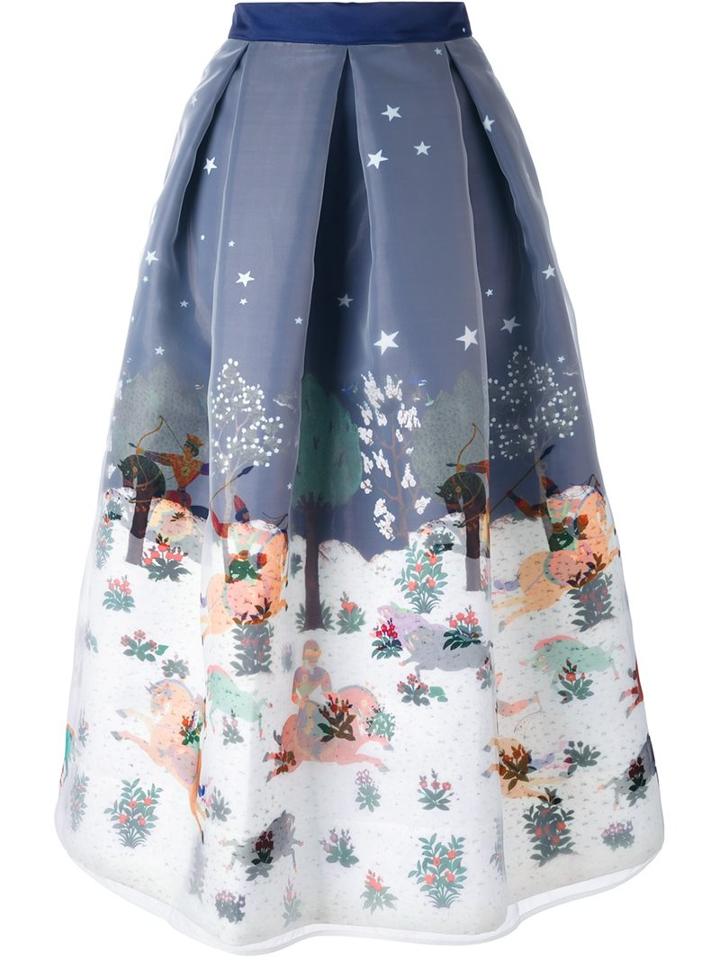 Miahatami Hunting Setting Full Skirt, Women's, Size: 42, Blue, Polyester