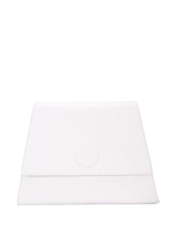 Modern Weaving Folio Magnetic Clutch Bag - White