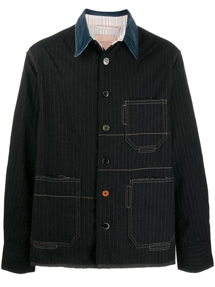 Federico Curradi Striped Workwear Jacket - Black