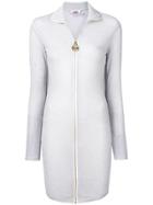 Gcds Glittered Zip-up Dress - White