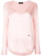 Dsquared2 V-neck Silk Blouse - Pink & Purple