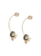 Lanvin Adorned Curved Earrings, Women's, Metallic