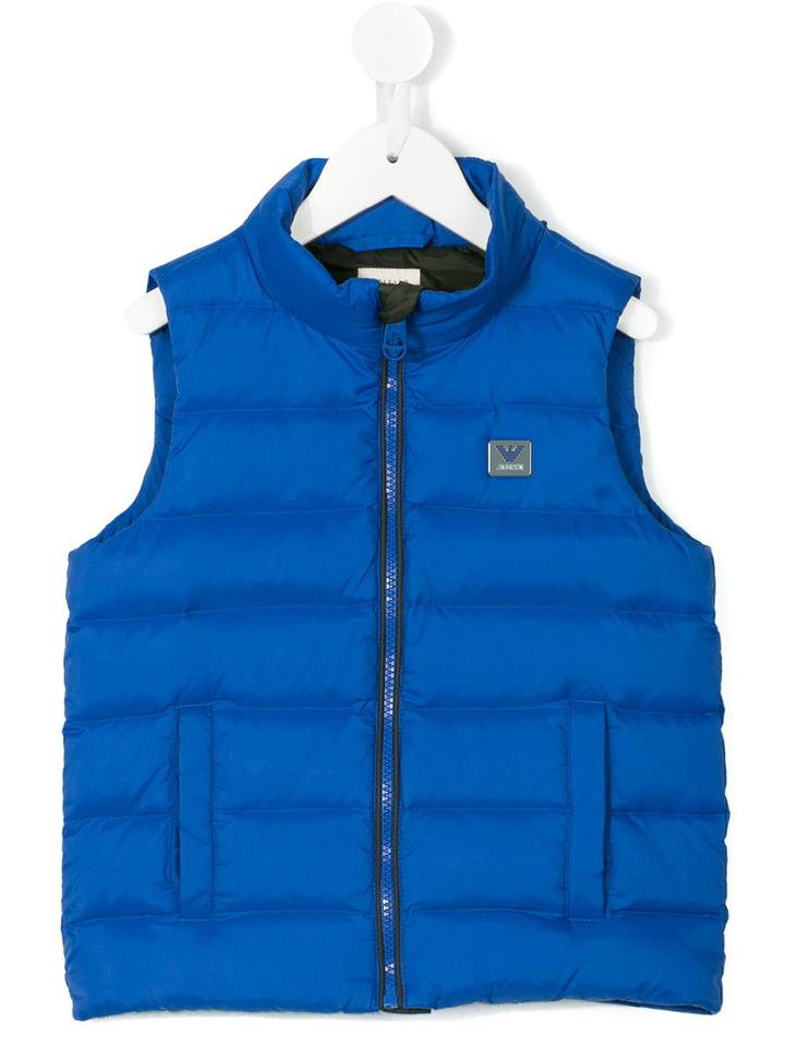 Armani Junior - Padded Gilet - Kids - Polyamide/polyester/duck Feathers/polyamide-8 - 4 Yrs, Blue