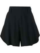 Chloé Flared Cotton Shorts - Black