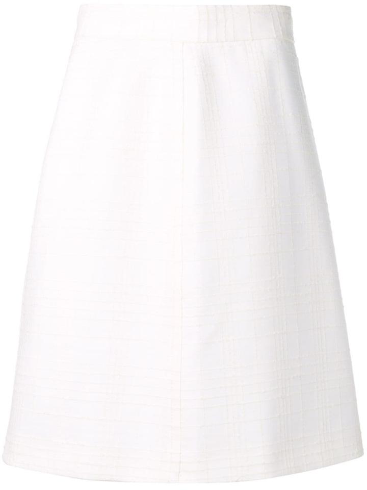 Bottega Veneta High Waisted Midi Skirt - White