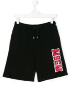 Msgm Kids Logo Patch Shorts - Black