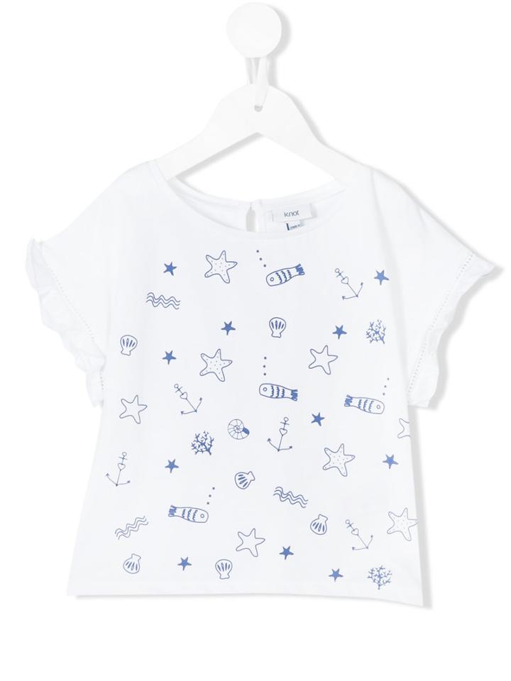 Knot - Water Symbols T-shirt - Kids - Cotton - 4 Yrs, White