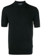 Dolce & Gabbana Embroidered Crown Knit Polo Shirt