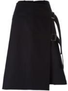 Sacai Buckled Apron Skirt, Women's, Size: 2, Blue, Wool/cupro