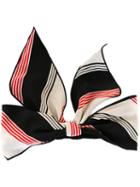 Marc Jacobs Striped Bow Headband, Women's, Black, Silk