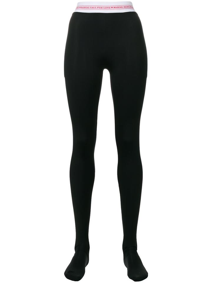 Marine Serre Radical Call For Love Print Tights - Black