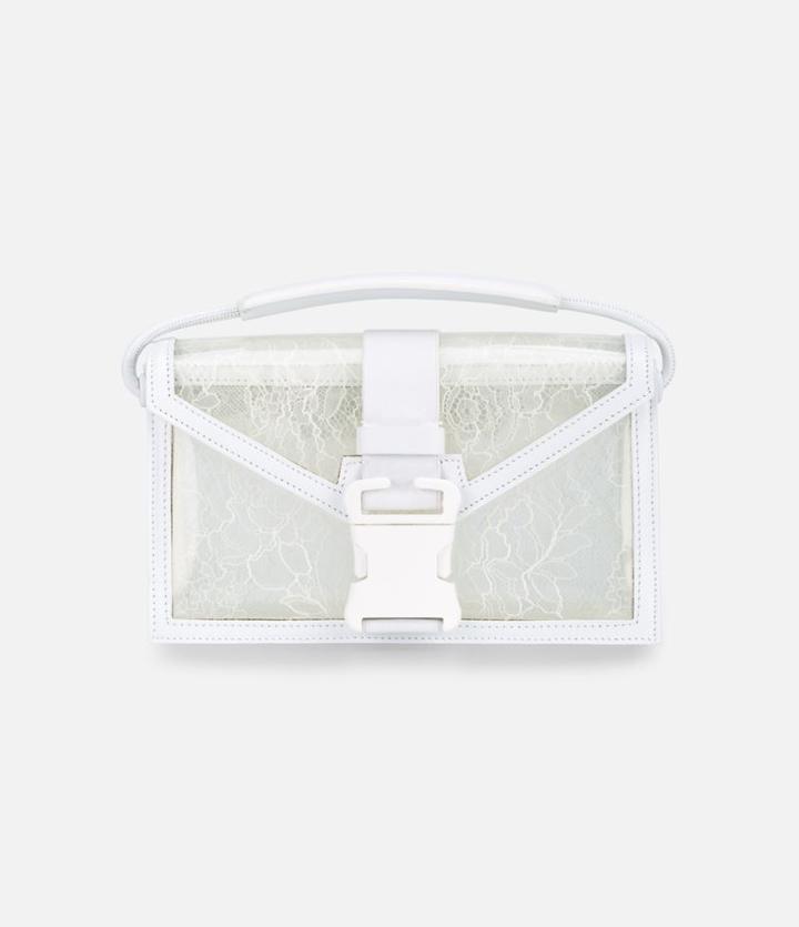 Christopher Kane Safety Buckle Shoulder Bag Clear Lace