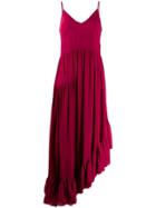 Twin-set Asymmetric Ruffled Dress - Red