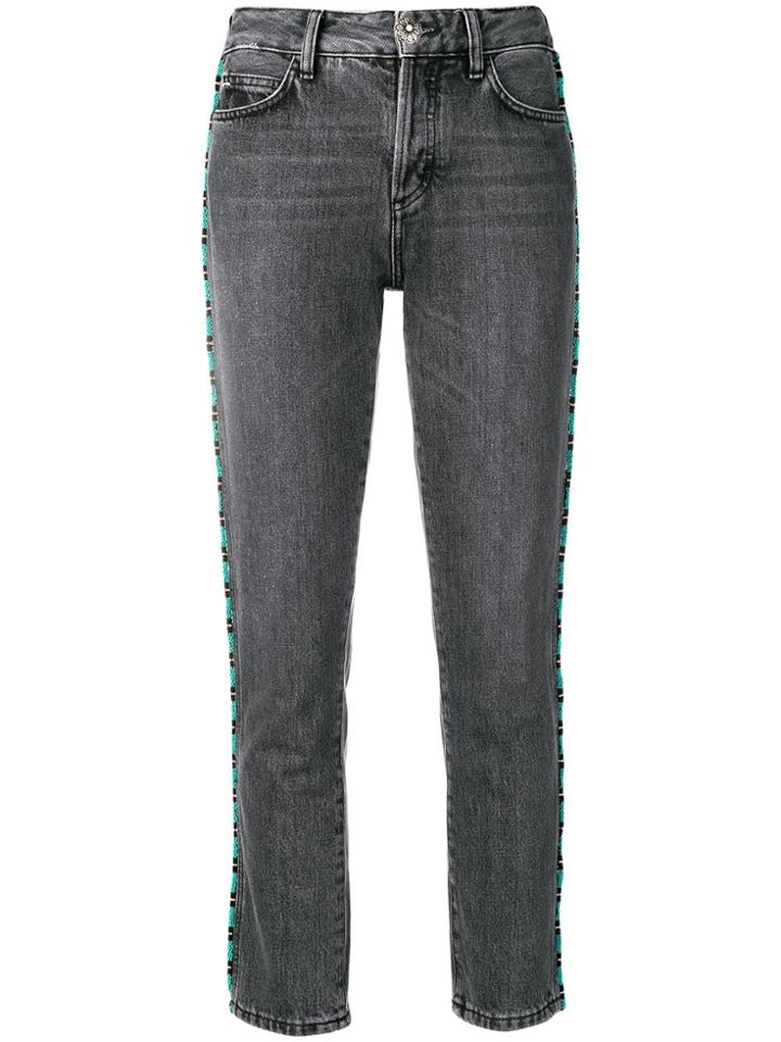 Alanui Bead-embellished Skinny Jeans - Grey