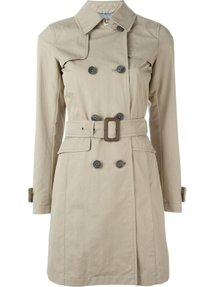 Herno Double Breasted Trench Coat, Women's, Size: 46, Nude/neutrals, Cotton