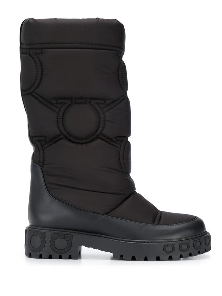 Salvatore Ferragamo Gancini Sole Padded Boots - Black