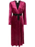 Forte Forte Belted Robe Coat - Pink & Purple