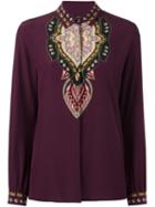 Etro Embellishment Print Shirt, Women's, Size: 42, Pink/purple, Silk