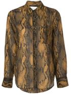 Current/elliott Snakeskin Print Shirt - Brown