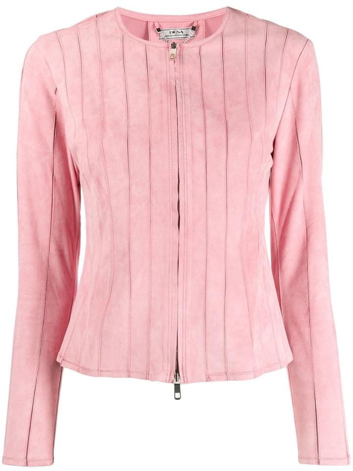 Desa Collection Suede Zip Jacket - Pink