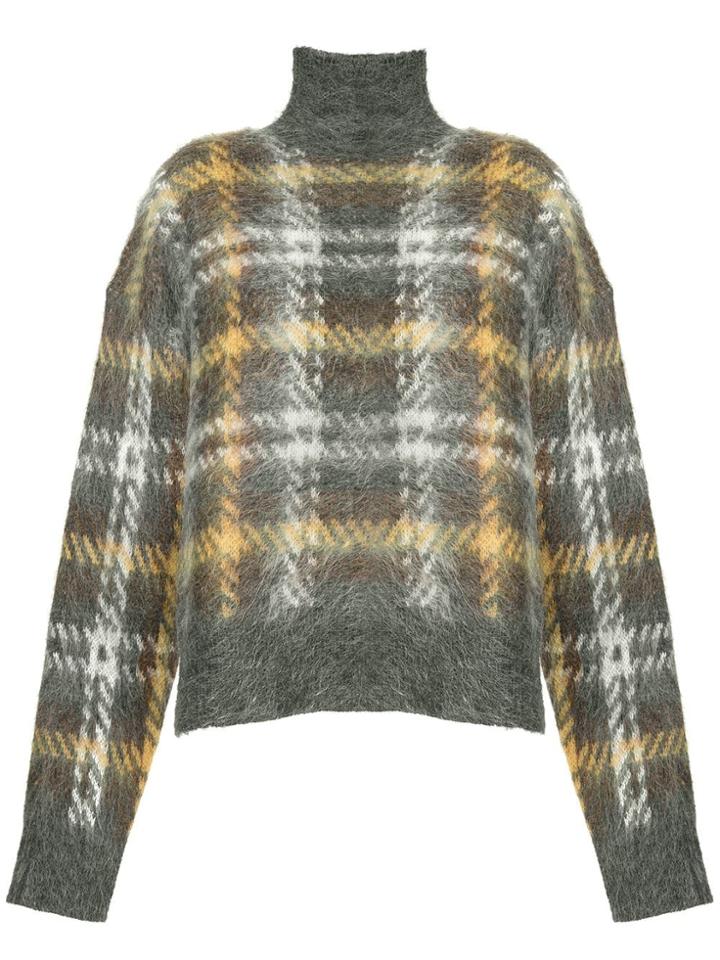 Le Ciel Bleu Check Roll Neck Jumper - Multicolour