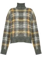 Le Ciel Bleu Check Roll Neck Jumper - Multicolour