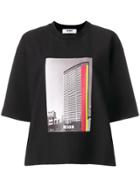 Msgm Picture Print Oversized T-shirt - Black