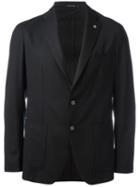 Tagliatore Two-button Blazer, Men's, Size: 54, Black, Virgin Wool/cupro