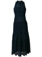 Temperley London Lunar Lace-detail Midi Dress - Blue