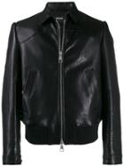 Neil Barrett Zipped Leather Jacket - Black