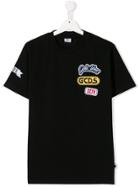 Gcds Kids Teen Embroidered Logo T-shirt - Black