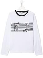 Karl Lagerfeld Kids Geometric Cartoon Print T-shirt - White