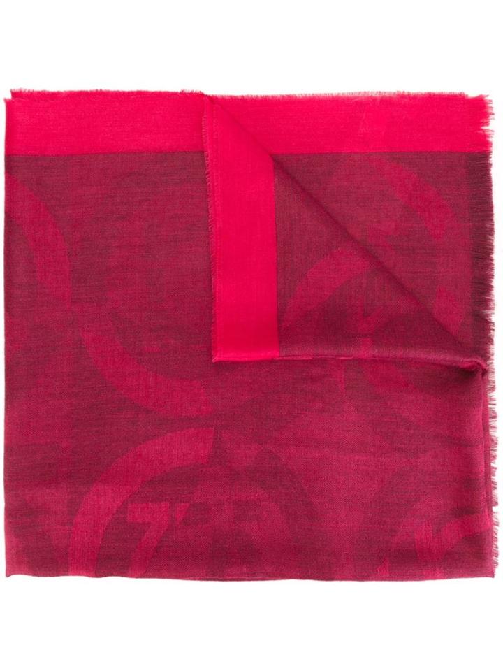 Salvatore Ferragamo Printed Scarf, Women's, Pink/purple, Silk/alpaca