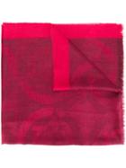 Salvatore Ferragamo Printed Scarf, Women's, Pink/purple, Silk/alpaca