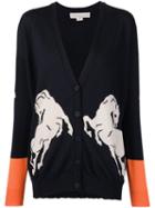 Stella Mccartney Horse Intarsia Cardigan, Women's, Size: 4, Blue, Silk/wool