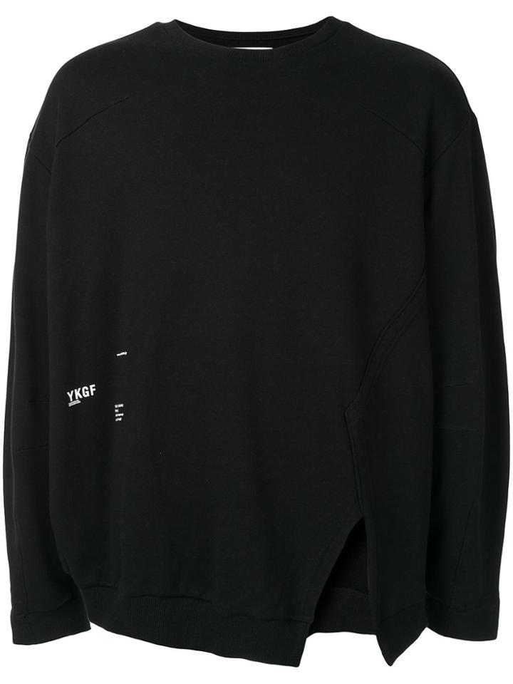 Yoshiokubo Asymmetric Sweatshirt Top - Black