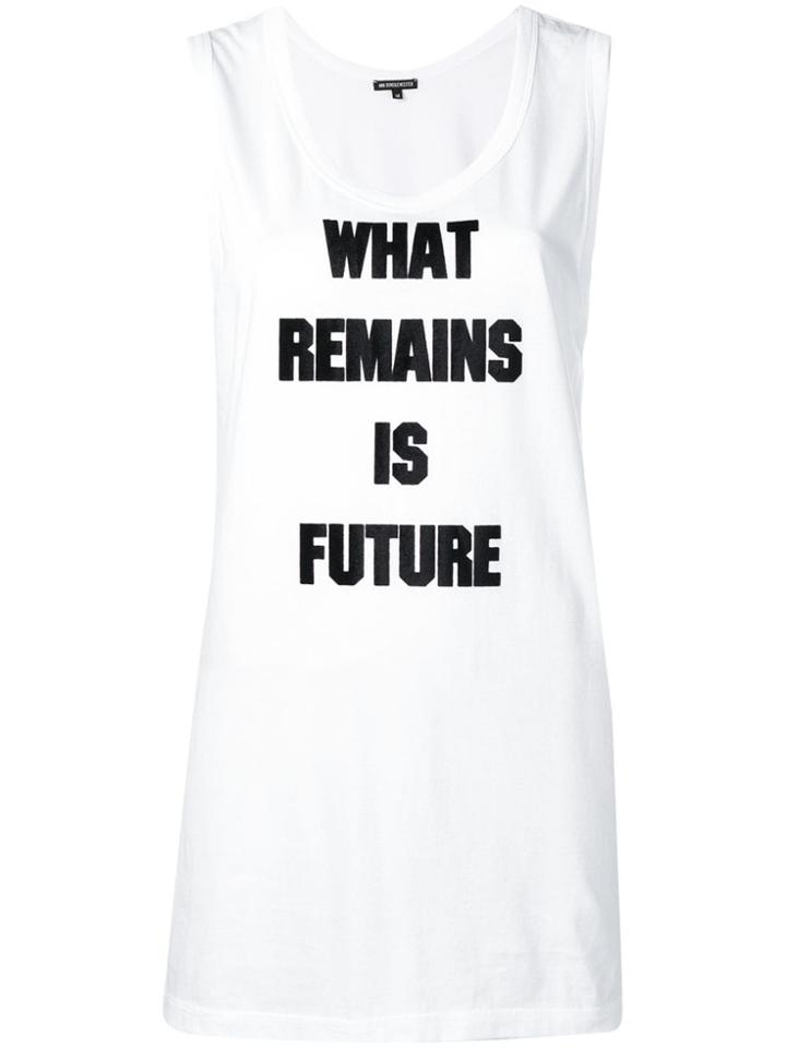 Ann Demeulemeester Slogan Tank Top - White