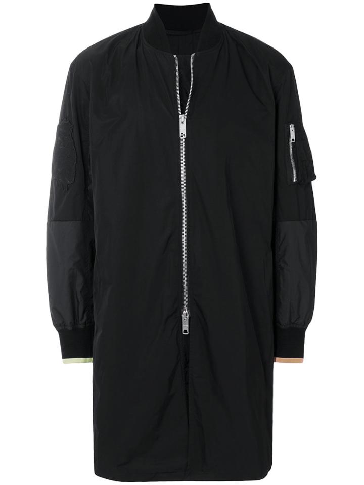 Versus Long Bomber Jacket - Black
