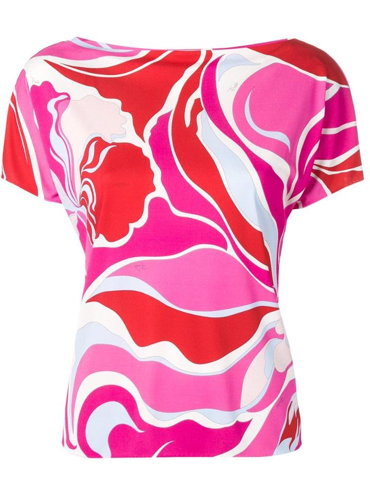 Emilio Pucci Rivera Print Short Sleeved Top - White