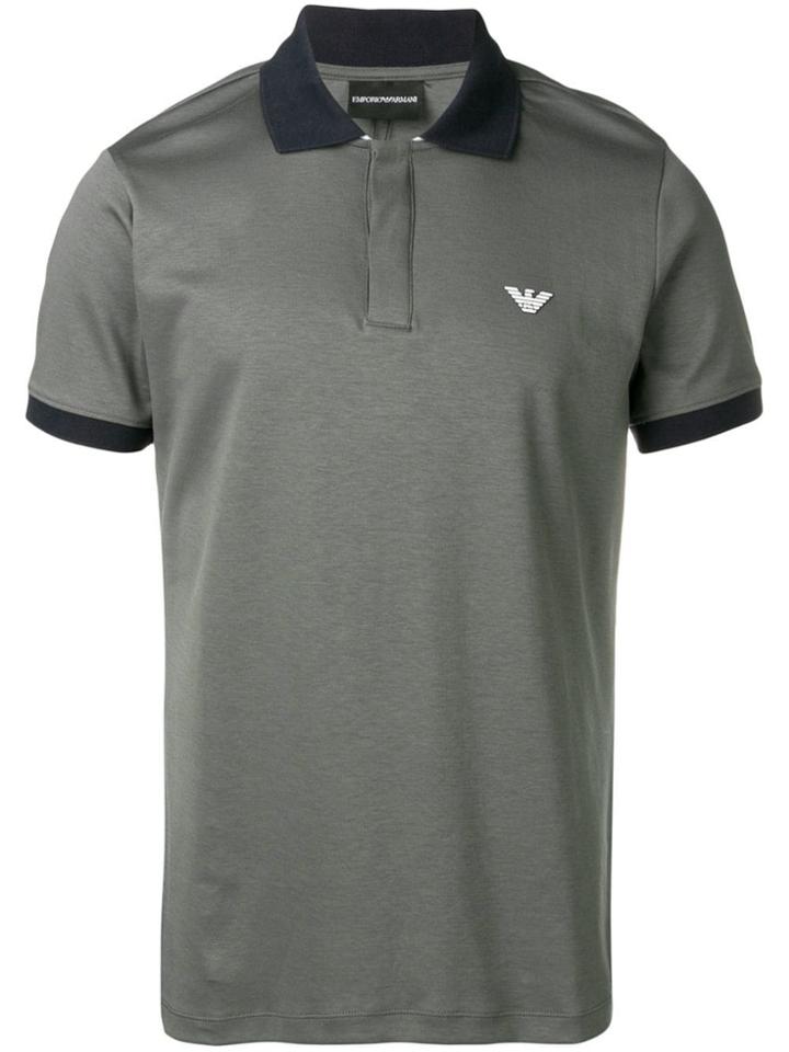 Emporio Armani Contrast Logo Polo - Grey